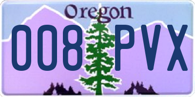 OR license plate 008PVX