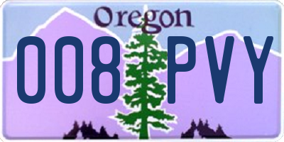 OR license plate 008PVY