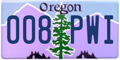 OR license plate 008PWI