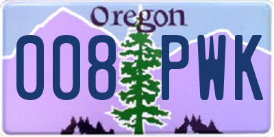 OR license plate 008PWK
