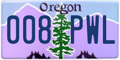 OR license plate 008PWL