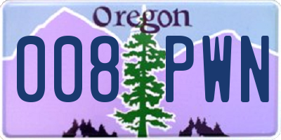 OR license plate 008PWN