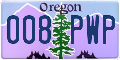 OR license plate 008PWP