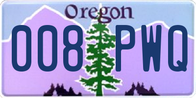 OR license plate 008PWQ