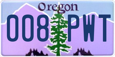 OR license plate 008PWT