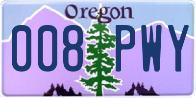 OR license plate 008PWY
