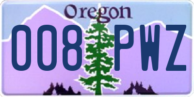 OR license plate 008PWZ