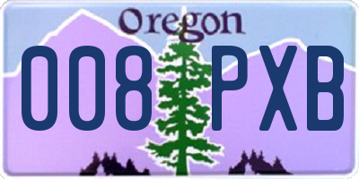 OR license plate 008PXB
