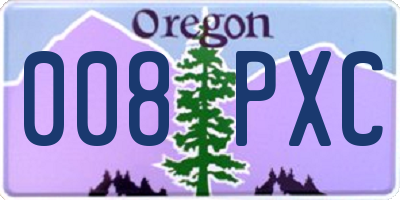 OR license plate 008PXC