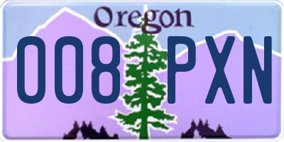 OR license plate 008PXN