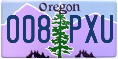 OR license plate 008PXU