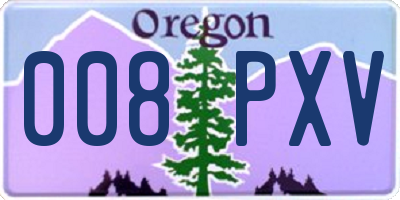 OR license plate 008PXV