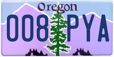 OR license plate 008PYA