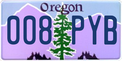 OR license plate 008PYB