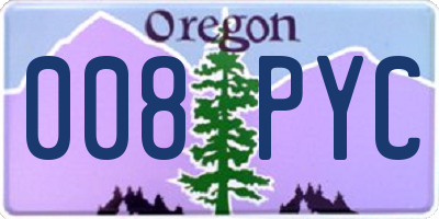 OR license plate 008PYC