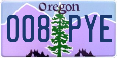OR license plate 008PYE