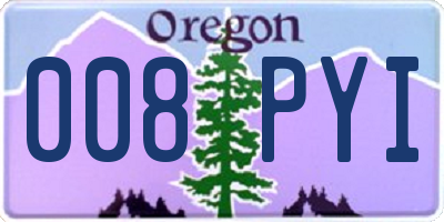 OR license plate 008PYI