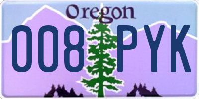 OR license plate 008PYK