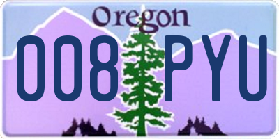 OR license plate 008PYU