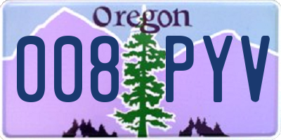 OR license plate 008PYV