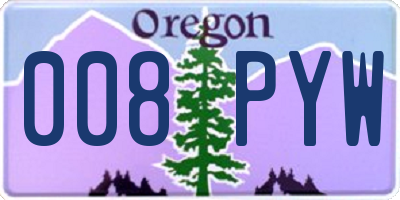 OR license plate 008PYW