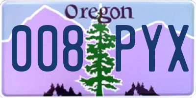 OR license plate 008PYX