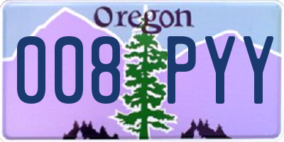 OR license plate 008PYY