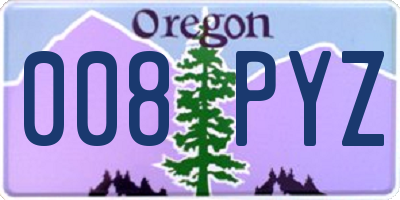 OR license plate 008PYZ