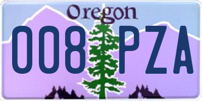 OR license plate 008PZA