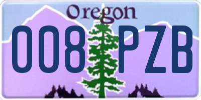 OR license plate 008PZB