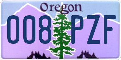 OR license plate 008PZF