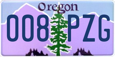 OR license plate 008PZG