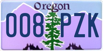 OR license plate 008PZK