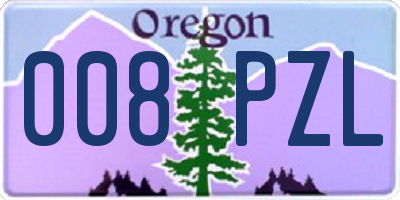 OR license plate 008PZL