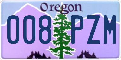 OR license plate 008PZM