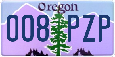 OR license plate 008PZP