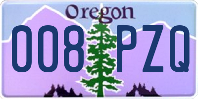OR license plate 008PZQ