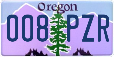 OR license plate 008PZR