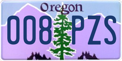 OR license plate 008PZS