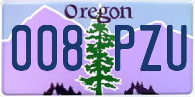 OR license plate 008PZU