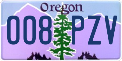 OR license plate 008PZV