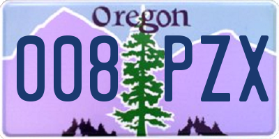 OR license plate 008PZX