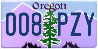 OR license plate 008PZY