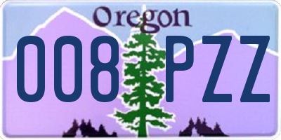 OR license plate 008PZZ