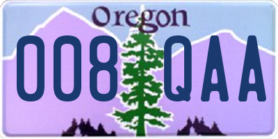 OR license plate 008QAA
