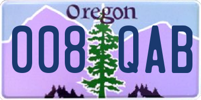 OR license plate 008QAB