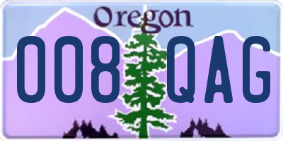 OR license plate 008QAG