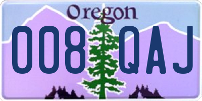 OR license plate 008QAJ
