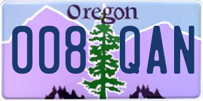 OR license plate 008QAN