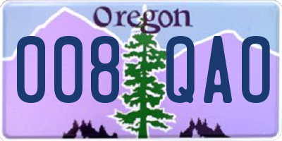 OR license plate 008QAO